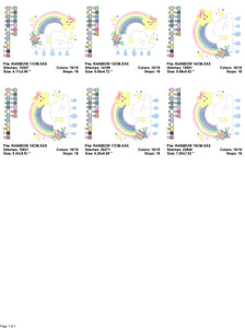 Rainbow embroidery design - Star rain and cloud embroidery design machine embroidery pattern - Baby girl embroidery file - instant download