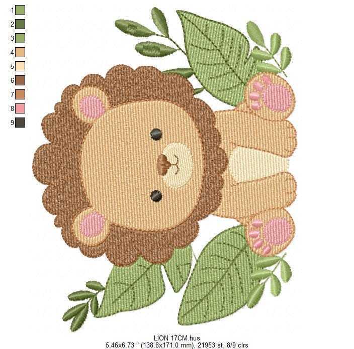 Lion embroidery designs - Safari animal embroidery design machine embroidery pattern - Baby boy embroidery file - Lion King instant download