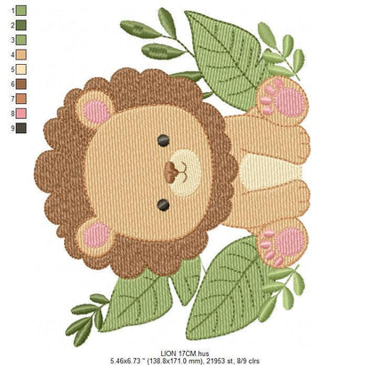 Lion embroidery designs - Safari animal embroidery design machine embroidery pattern - Baby boy embroidery file - Lion King instant download