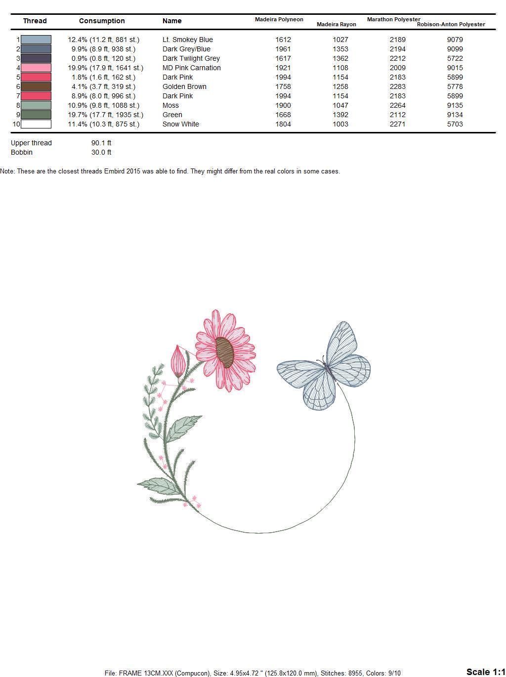 Butterfly Frame embroidery design - Delicate Flowers embroidery designs machine embroidery pattern - Towel embroidery - instant download pes