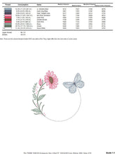 Load image into Gallery viewer, Butterfly Frame embroidery design - Delicate Flowers embroidery designs machine embroidery pattern - Towel embroidery - instant download pes
