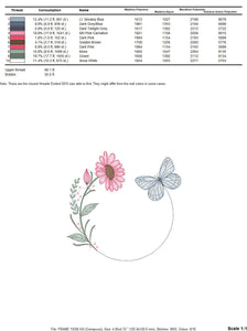 Butterfly Frame embroidery design - Delicate Flowers embroidery designs machine embroidery pattern - Towel embroidery - instant download pes