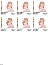 Cargar imagen en el visor de la galería, Baby girl with flowers embroidery designs - Sleeping Toddler embroidery design machine embroidery pattern - Girl with hearts - pes download
