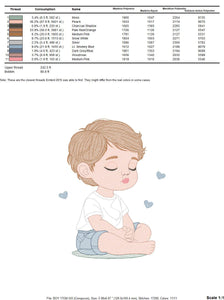 Baby boy embroidery design - Sleeping Newborn embroidery designs machine embroidery pattern - Children toddler embroidery - instant download