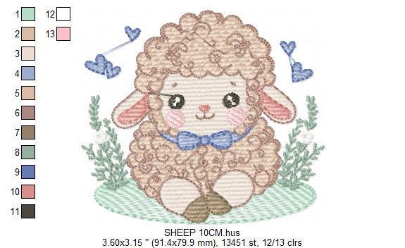 Sheep embroidery design - Lamb embroidery designs machine embroidery pattern - Baby boy embroidery file - newborn embroidery download pes