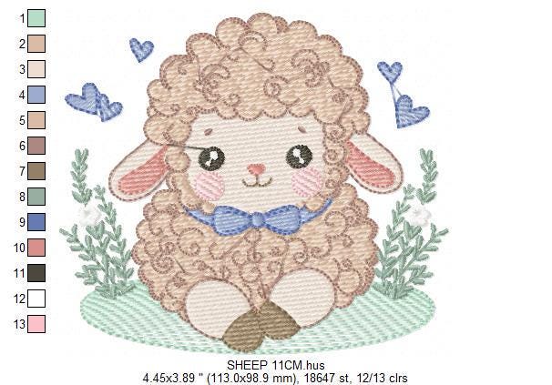 Sheep embroidery design - Lamb embroidery designs machine embroidery pattern - Baby boy embroidery file - newborn embroidery download pes