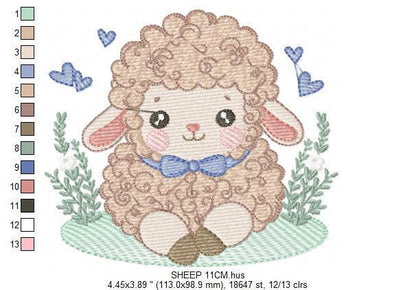 Sheep embroidery design - Lamb embroidery designs machine embroidery pattern - Baby boy embroidery file - newborn embroidery download pes