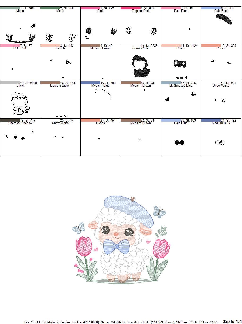 Sheep embroidery design - Lamb embroidery designs machine embroidery pattern - Baby boy embroidery - Sheep with tie and hat beret - download