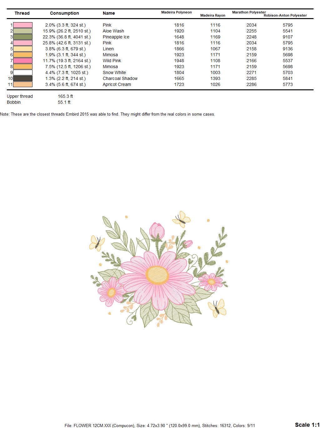 Flower embroidery designs - Flower and Butterfly embroidery design machine embroidery pattern - Floral bouquet embroidery - instant download