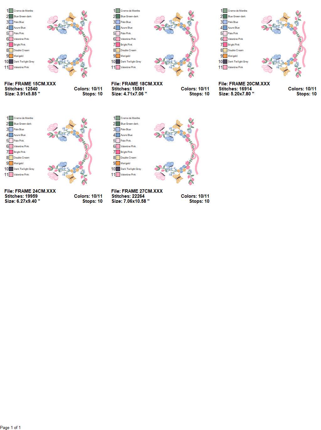 Flower Frame embroidery designs - Delicate Butterfly embroidery design machine embroidery pattern - Wreath embroidery - instant download pes