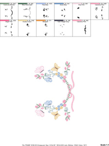 Flower Frame embroidery designs - Delicate Butterfly embroidery design machine embroidery pattern - Wreath embroidery - instant download pes