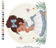 Cargar imagen en el visor de la galería, Praying girl embroidery designs - First Communion embroidery design machine embroidery pattern - Christian embroidery file - Christening
