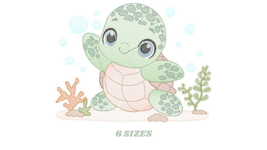Turtle embroidery design - Sea Ocean animal embroidery designs machine embroidery pattern - Baby boy embroidery file - Instant download pes