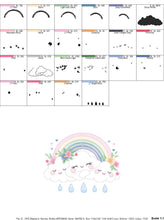 Load image into Gallery viewer, Cloud embroidery design - Rainbow embroidery designs machine embroidery pattern - Rainbow with flowers embroidery file - instant download
