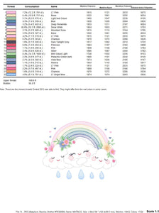 Cloud embroidery design - Rainbow embroidery designs machine embroidery pattern - Rainbow with flowers embroidery file - instant download