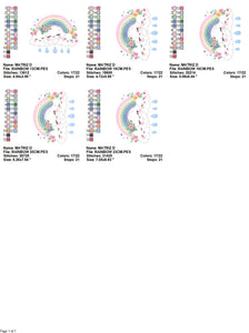 Cloud embroidery design - Rainbow embroidery designs machine embroidery pattern - Rainbow with flowers embroidery file - instant download