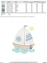 Cargar imagen en el visor de la galería, Boat embroidery designs - Sailboat embroidery design machine embroidery pattern - Sea Ocean Nautical embroidery file - instant download pes
