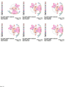 Baby Sheep with lace embroidery design - Lamb embroidery designs machine embroidery pattern - Baby girl embroidery file - instant download