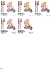 Cargar imagen en el visor de la galería, Girl with bike embroidery designs - Motorcycle embroidery design machine embroidery pattern - Scooter Chopper Motocyclist - instant download
