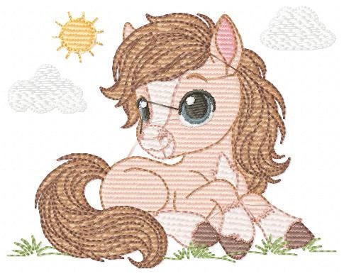 Laying Horse embroidery design - Farm animal embroidery designs machine embroidery pattern - Horse Ranch embroidery file - instant download