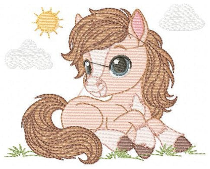 Laying Horse embroidery design - Farm animal embroidery designs machine embroidery pattern - Horse Ranch embroidery file - instant download