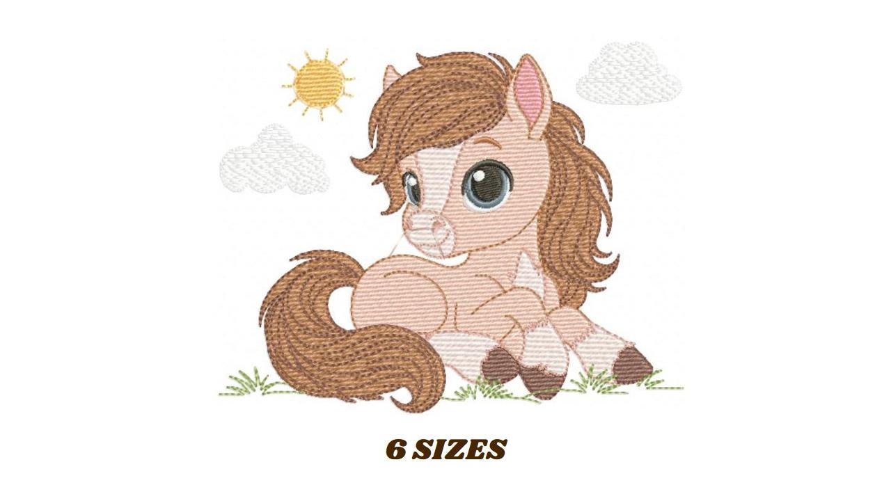 Laying Horse embroidery design - Farm animal embroidery designs machine embroidery pattern - Horse Ranch embroidery file - instant download