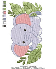 Laden Sie das Bild in den Galerie-Viewer, Baby Elephant embroidery designs - Safari Animal embroidery design machine embroidery pattern - Baby boy embroidery file - instant download
