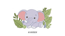 Laden Sie das Bild in den Galerie-Viewer, Baby Elephant embroidery designs - Safari Animal embroidery design machine embroidery pattern - Baby boy embroidery file - instant download
