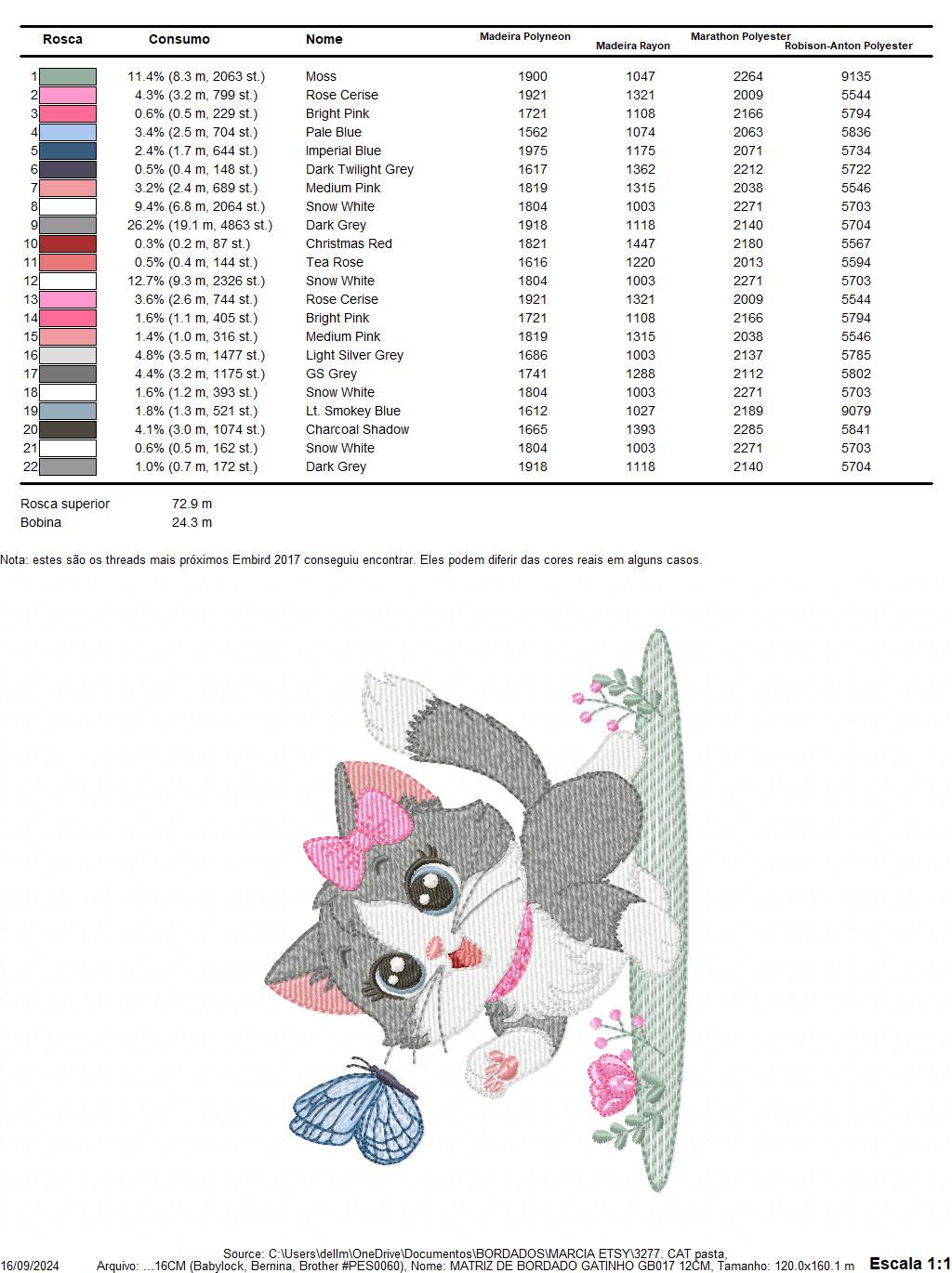 Cat embroidery design - Kitty embroidery designs machine embroidery pattern - Cat with flowers and butterfly embroidery - instant download