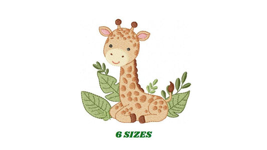 Seating Giraffe embroidery design - Safari Wild Animal embroidery designs machine embroidery pattern - Instant download digital pes jef file