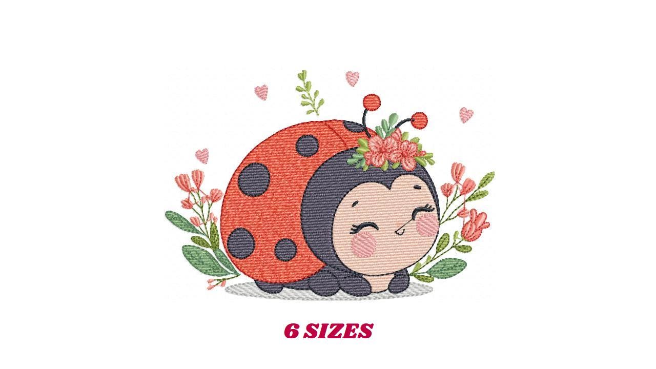 Ladybug embroidery designs - Garden Animal embroidery design machine embroidery pattern - Insect life embroidery file - instant download