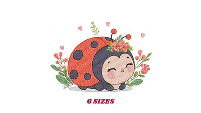 Ladybug embroidery designs - Garden Animal embroidery design machine embroidery pattern - Insect life embroidery file - instant download