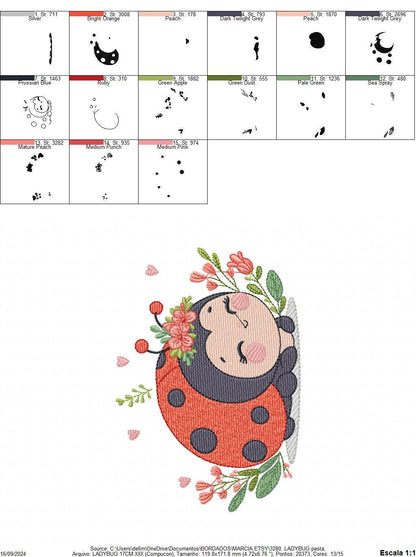 Ladybug embroidery designs - Garden Animal embroidery design machine embroidery pattern - Insect life embroidery file - instant download