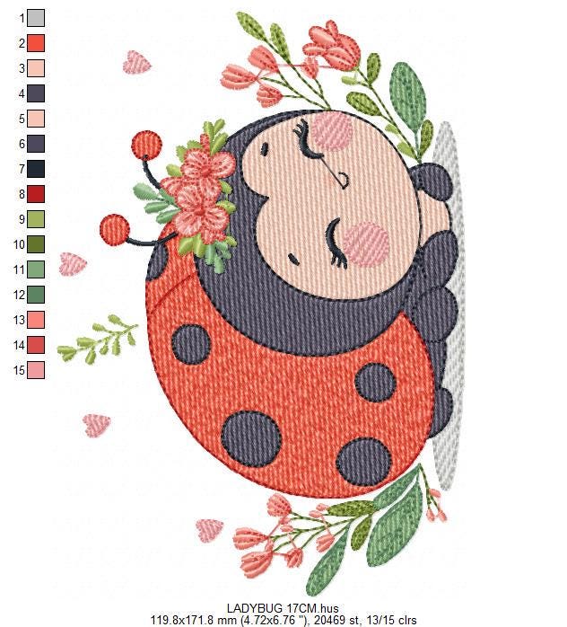 Ladybug embroidery designs - Garden Animal embroidery design machine embroidery pattern - Insect life embroidery file - instant download