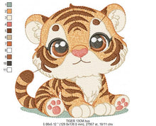 Carica l&#39;immagine nel visualizzatore di Gallery, Baby Tiger embroidery design - Forest Animal embroidery designs machine embroidery pattern - Boy embroidery file - instant download pes jef
