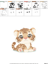 Carica l&#39;immagine nel visualizzatore di Gallery, Baby Tiger embroidery design - Forest Animal embroidery designs machine embroidery pattern - Boy embroidery file - instant download pes jef
