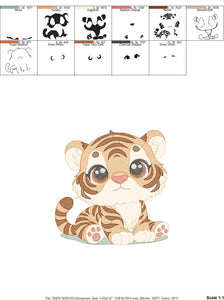 Baby Tiger embroidery design - Forest Animal embroidery designs machine embroidery pattern - Boy embroidery file - instant download pes jef