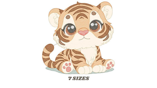 Baby Tiger embroidery design - Forest Animal embroidery designs machine embroidery pattern - Boy embroidery file - instant download pes jef