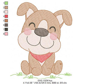 Dogs embroidery designs - Smiling Dog embroidery design machine embroidery pattern - Mutt Rescue Puppy embroidery file - Instant download