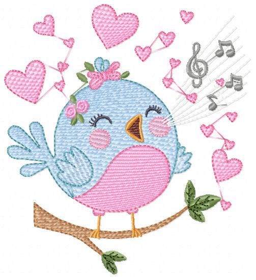 Singing Bird embroidery designs - Birds embroidery design machine embroidery pattern - Spring garden embroidery file - instant download pes