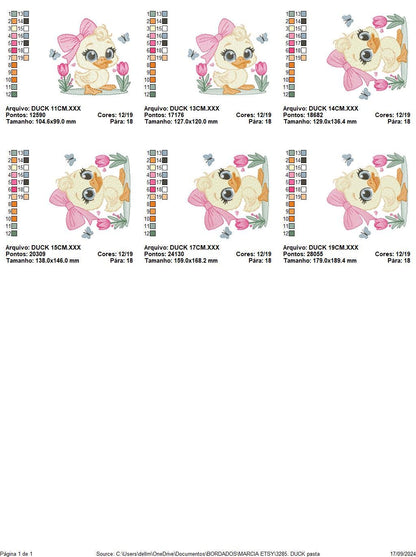 Female Duck with big lace embroidery design - Baby girl embroidery designs machine embroidery pattern - Animal embroidery - instant download