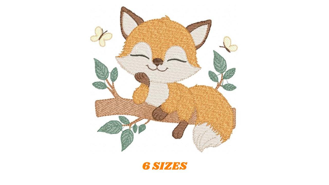 Fox embroidery designs - Red Fox embroidery design machine embroidery pattern - Woodland Animal embroidery file - instant download pes jef
