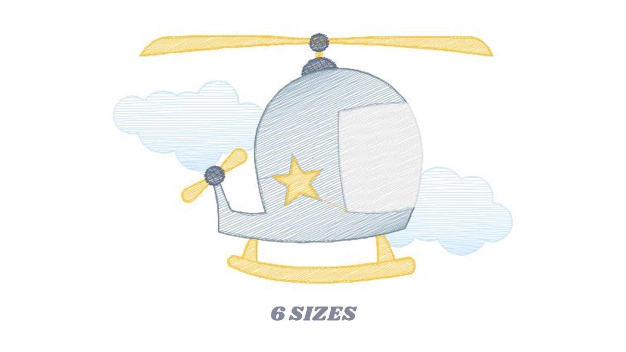 Helicopter embroidery designs - Chopper embroidery design machine embroidery pattern - Helicopter in the Sky embroidery - instant download