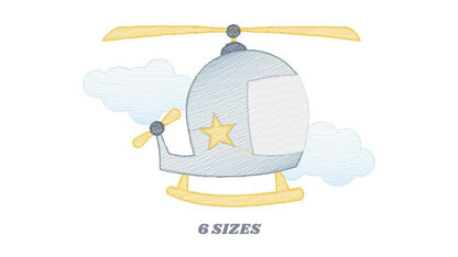 Helicopter embroidery designs - Chopper embroidery design machine embroidery pattern - Helicopter in the Sky embroidery - instant download