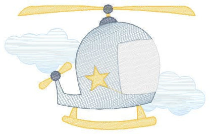 Helicopter embroidery designs - Chopper embroidery design machine embroidery pattern - Helicopter in the Sky embroidery - instant download