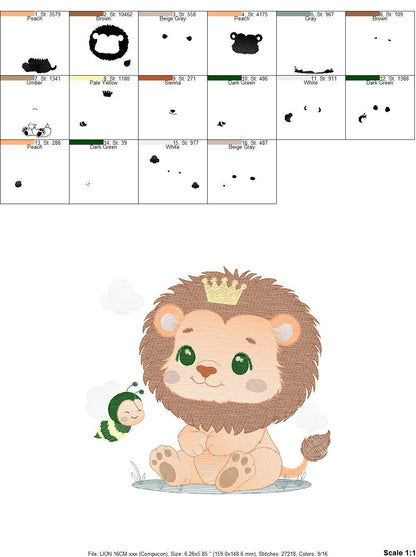 Lion embroidery designs - Safari animal embroidery design machine embroidery pattern - Lion King embroidery file - instant download pes jef