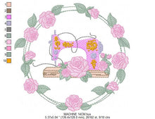 Cargar imagen en el visor de la galería, Embroidery Machine Frame embroidery designs - Flower frame embroidery design machine embroidery pattern - rose wreath - instant download
