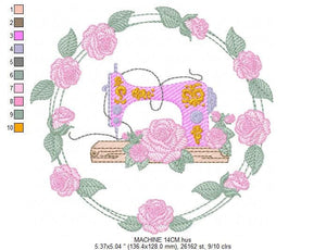 Embroidery Machine Frame embroidery designs - Flower frame embroidery design machine embroidery pattern - rose wreath - instant download