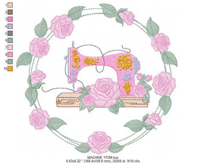 Embroidery Machine Frame embroidery designs - Flower frame embroidery design machine embroidery pattern - rose wreath - instant download