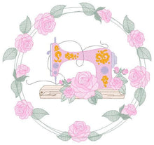 Charger l&#39;image dans la galerie, Embroidery Machine Frame embroidery designs - Flower frame embroidery design machine embroidery pattern - rose wreath - instant download
